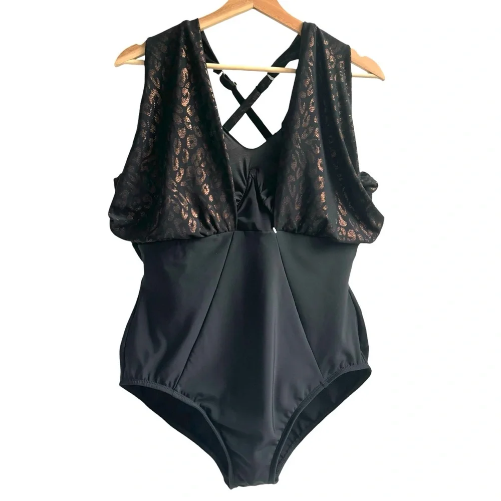 Miraclesuit Underwire Support Crisscross Back Straps One Piece Swimsuit Black 16